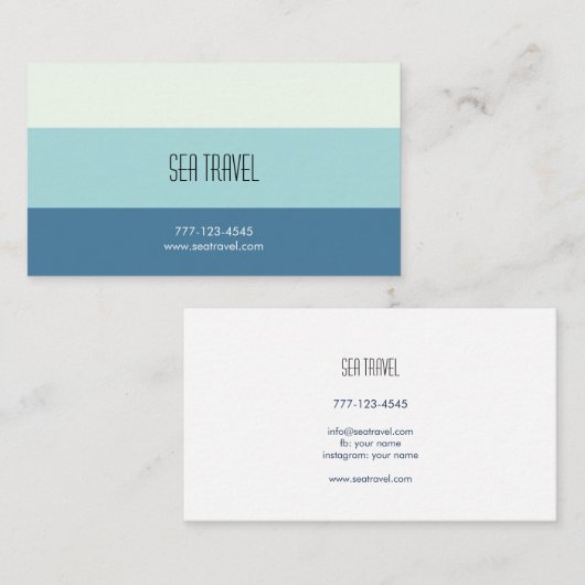海上テーマの名刺。シーカード。 名刺 (正面/裏面)