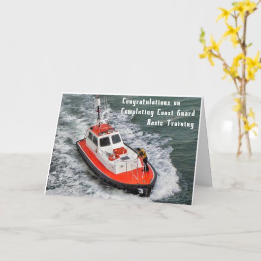 海上保安訓練の完了おめでとう カード (黄色い花)