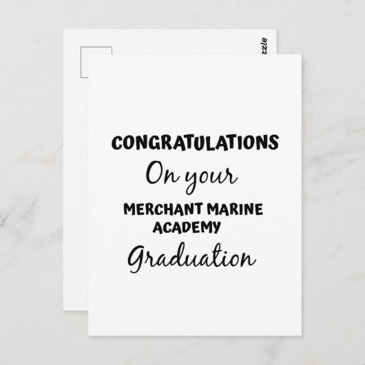 海上商船学校卒業おめでとう ポストカード (正面/裏面)