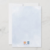 海上国旗のイニシャル航海の婚約パーティI 招待状 (裏面)