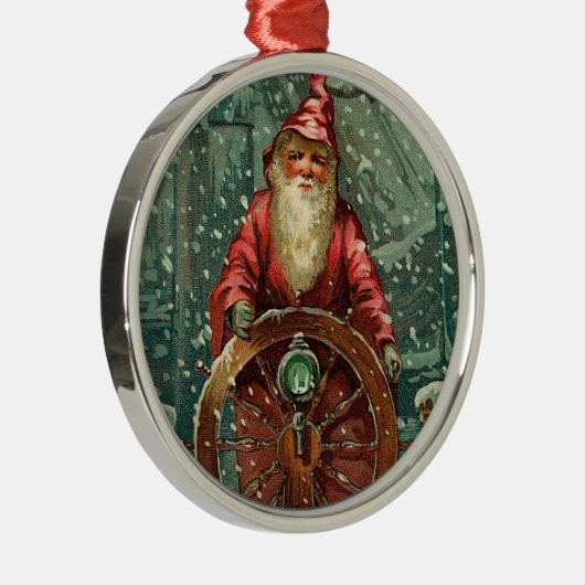 海上旅行のサンタのオーナメント メタルオーナメント (右)