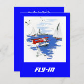 海上機の飛行機が招待状 招待状 (正面/裏面)