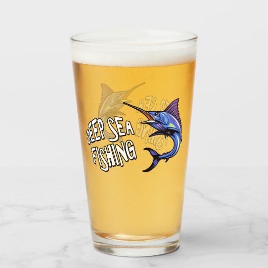 海上釣り ビール ピントグラス タンブラーグラス (ドリンク正面)