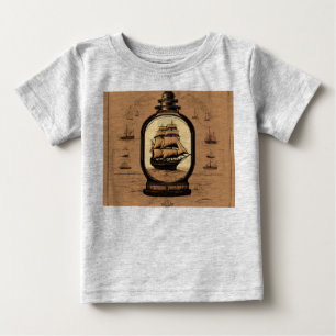「海上魔法:ボトル内の船舶」 ベビーTシャツ