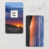 海上鮮やかビーチサンセット旅行代理店ロゴ 名刺 (正面/裏面)