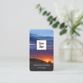 海上鮮やかビーチサンセット旅行代理店ロゴ 名刺 (スタンド正面)