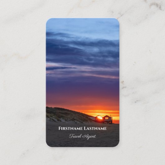 海上鮮やかビーチ日没旅行代理店海 名刺 (正面)