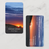 海上鮮やかビーチ日没旅行代理店海 名刺 (正面/裏面)