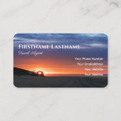 海上鮮やかビーチ日没旅行代理店海 名刺 (裏面)