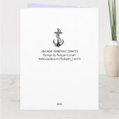 海上，ヴィンテージ船，帆船，ネイビーブルー カード (裏面)