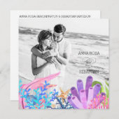 *~*海下ビーチAR7 QR RSVP写真結婚s 招待状 (正面/裏面)