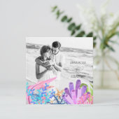 *~*海下ビーチAR7 QR RSVP写真結婚s 招待状 (スタンド正面)