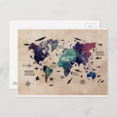 海世界地図 ポストカード (正面/裏面)