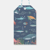 海中かわいい海動物ベビーシャワーRSVP ギフトタグ (裏面)