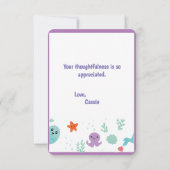 海中で サンキューカード (裏面)