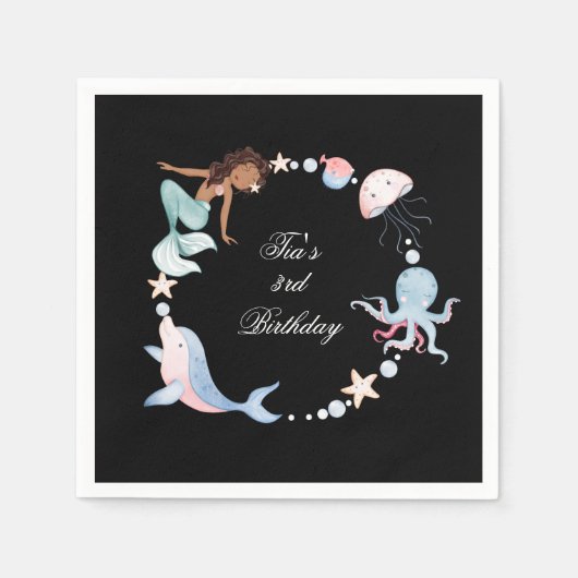 海中で スタンダードカクテルナプキン (正面)