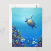 海中で ポストカード (正面/裏面)