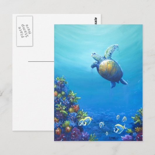 海中で ポストカード (正面/裏面)