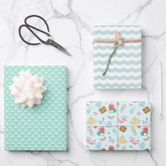 海中で ラッピングペーパーシート (正面)