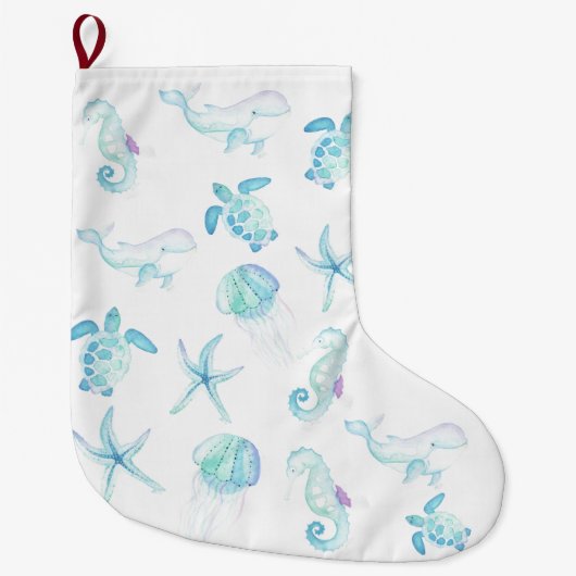 海中で ラージクリスマスストッキング (正面)