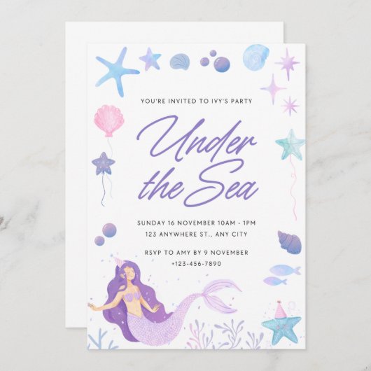 海中で 招待状 (正面/裏面)