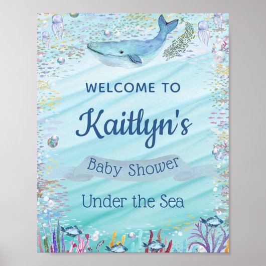 海中で |海をテーマにしたベビーシャワーへようこそ ポスター (正面)