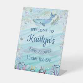 海中で |海をテーマにしたベビーシャワーへようこそ 台座サイン