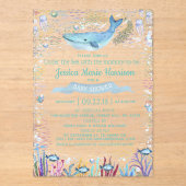 海中で |海をテーマにしたベビーシャワー アクリル招待状 (正面)