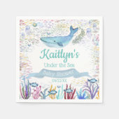 海中で |海をテーマにしたベビーシャワー スタンダードカクテルナプキン (正面)