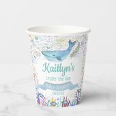 海中で |海をテーマにしたベビーシャワー 紙コップ (裏面)