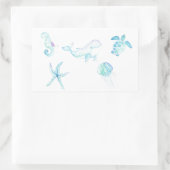 海中で 長方形シール (バッグ)