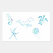 海中で 長方形シール (正面)