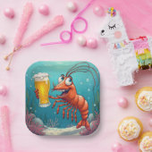 海中にビールを1杯入れてエビを食べる ペーパープレート (パーティー)