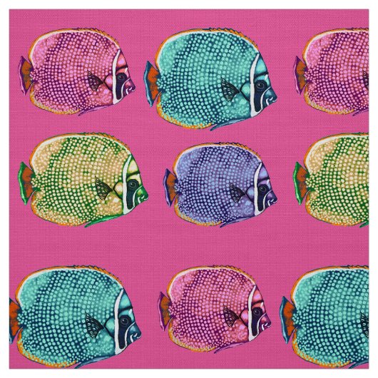 海中のサンゴ礁の魚のバターフライ航海の ファブリック (見本)