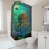 海中のタコ潜水艦 シャワーカーテン (インサイチュ)