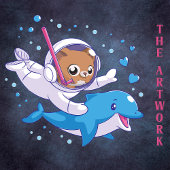 海中のネコとイルカ ベビーボディスーツ