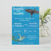 海中の人魚とサメの子供の誕生日パーティー|過去記事 招待状 (スタンド正面)