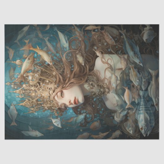 海中の人魚と女王様 薄葉紙 (正面)