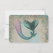 海中の人魚のパーティー応答カード 出欠カード (裏面)