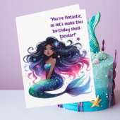 海中の人魚の写真の誕生日グリーティングカード カード