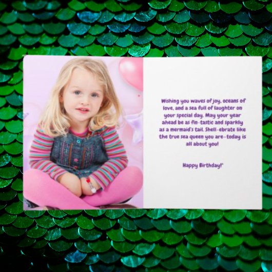海中の人魚の写真の誕生日グリーティングカード カード