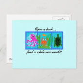 海中の冒険A本を開く ポストカード (正面/裏面)