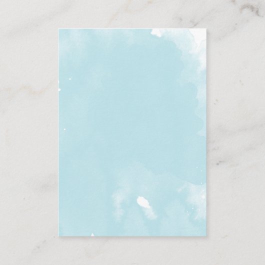 海中の動物の下でベビーのための赤ちゃんシャワーの本 エンクロージャーカード (裏面)