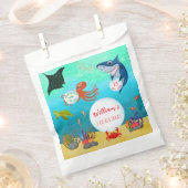 海中の動物の下で海の水の泡 フェイバーバッグ (クリップ留めされた状態)