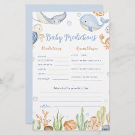 海中の動物の海ベビー予測カード