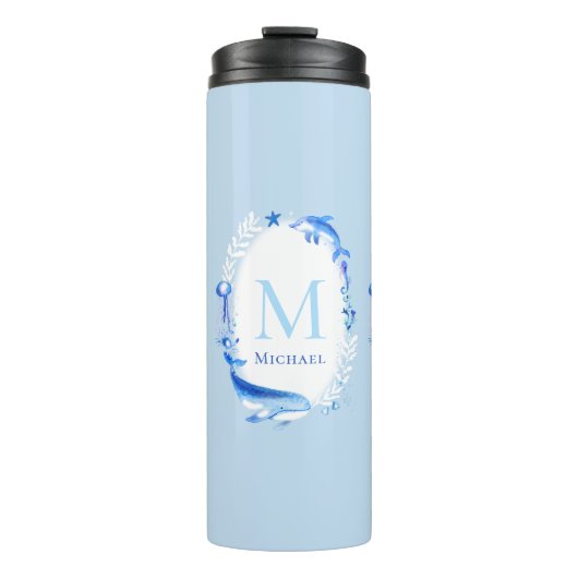 海中の動物の航海のビーチ贈り物パーソナライズされた タンブラー (正面)