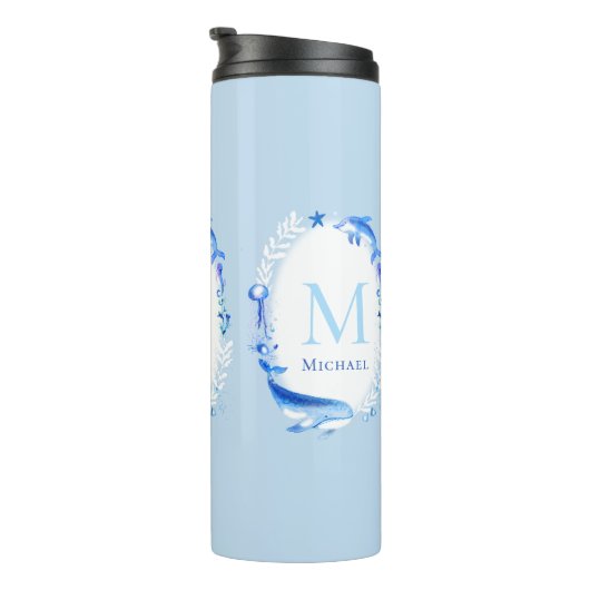 海中の動物の航海のビーチ贈り物パーソナライズされた タンブラー (回転右)