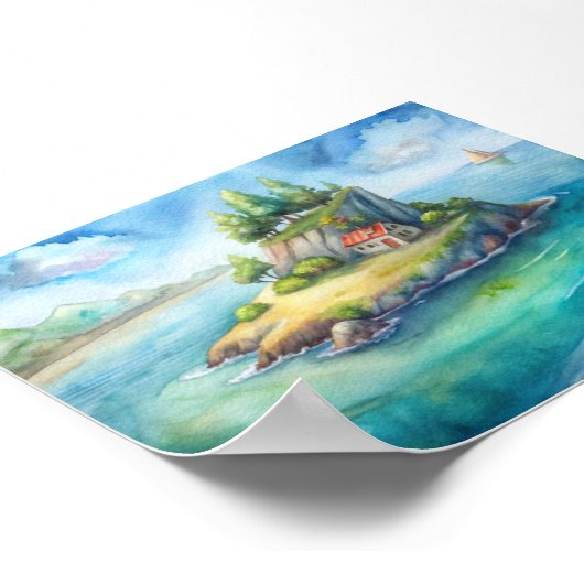 海中の島 ポスター (角)