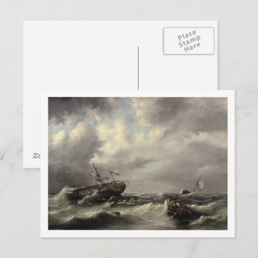 海中の嵐(油) ポストカード (正面/裏面)
