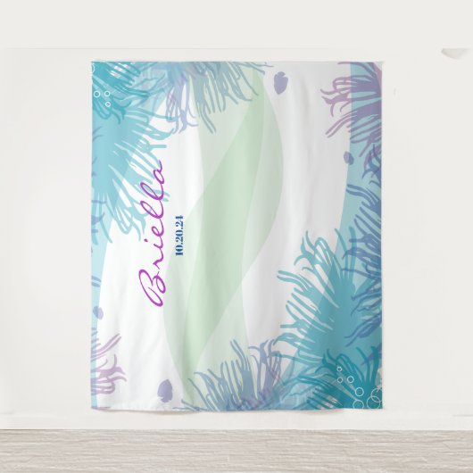 海中の水景写真撮影用背景 タペストリー (正面)